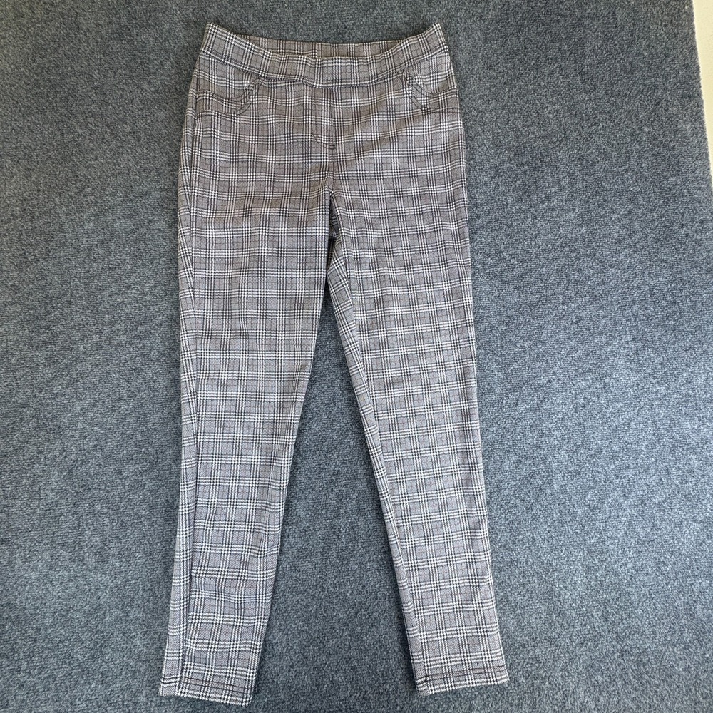 SoHo Apparel Skinny Pants Womens Medium‎ Gray Plaid Stretch Streetwear Pull On